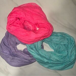Vibrant Scarf Set - Pink, Purple, and Teal